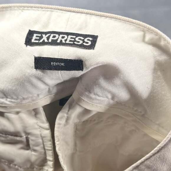 Express Pants - Express Editor Beige Flare Leg Dress Pants